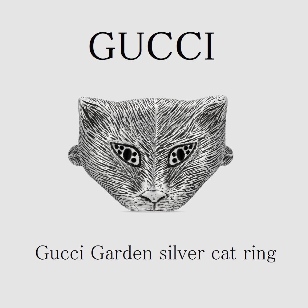 Authentic Gucci Garden Silver Cat ring